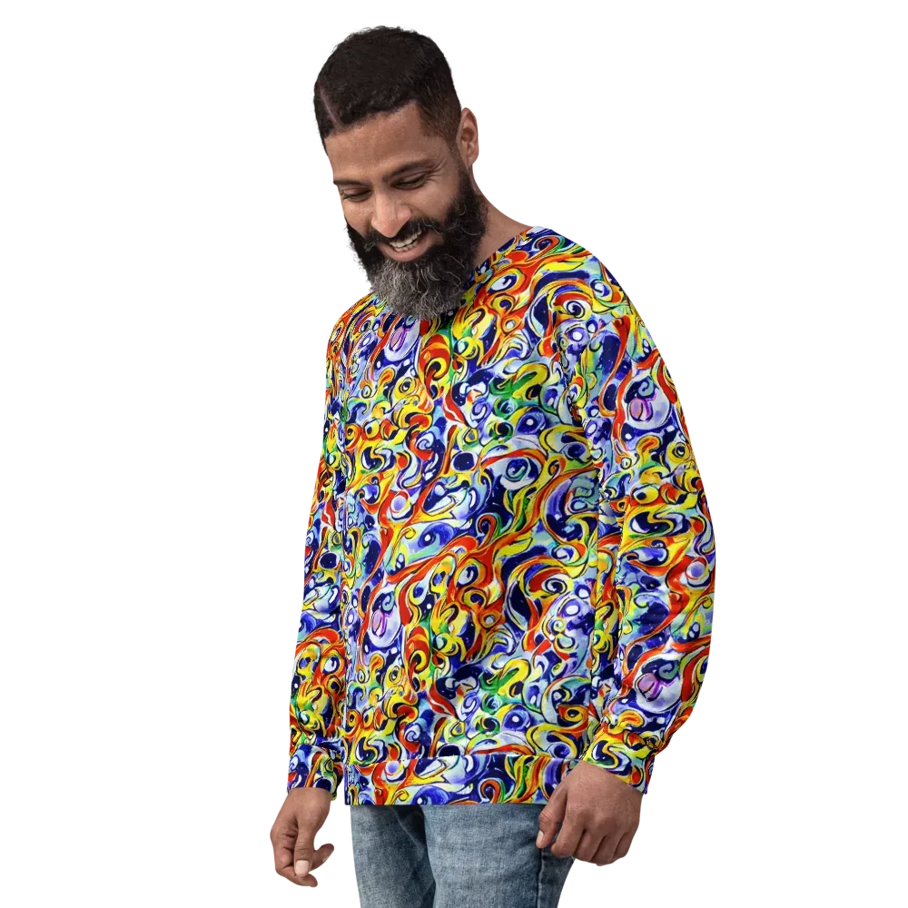 Painted Comet on Sweatshirt — Left Front