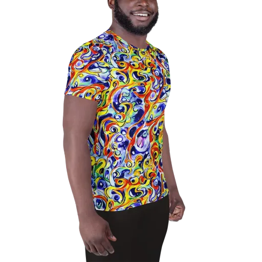 Painted Comet on a Men's Athletic T-Shirt