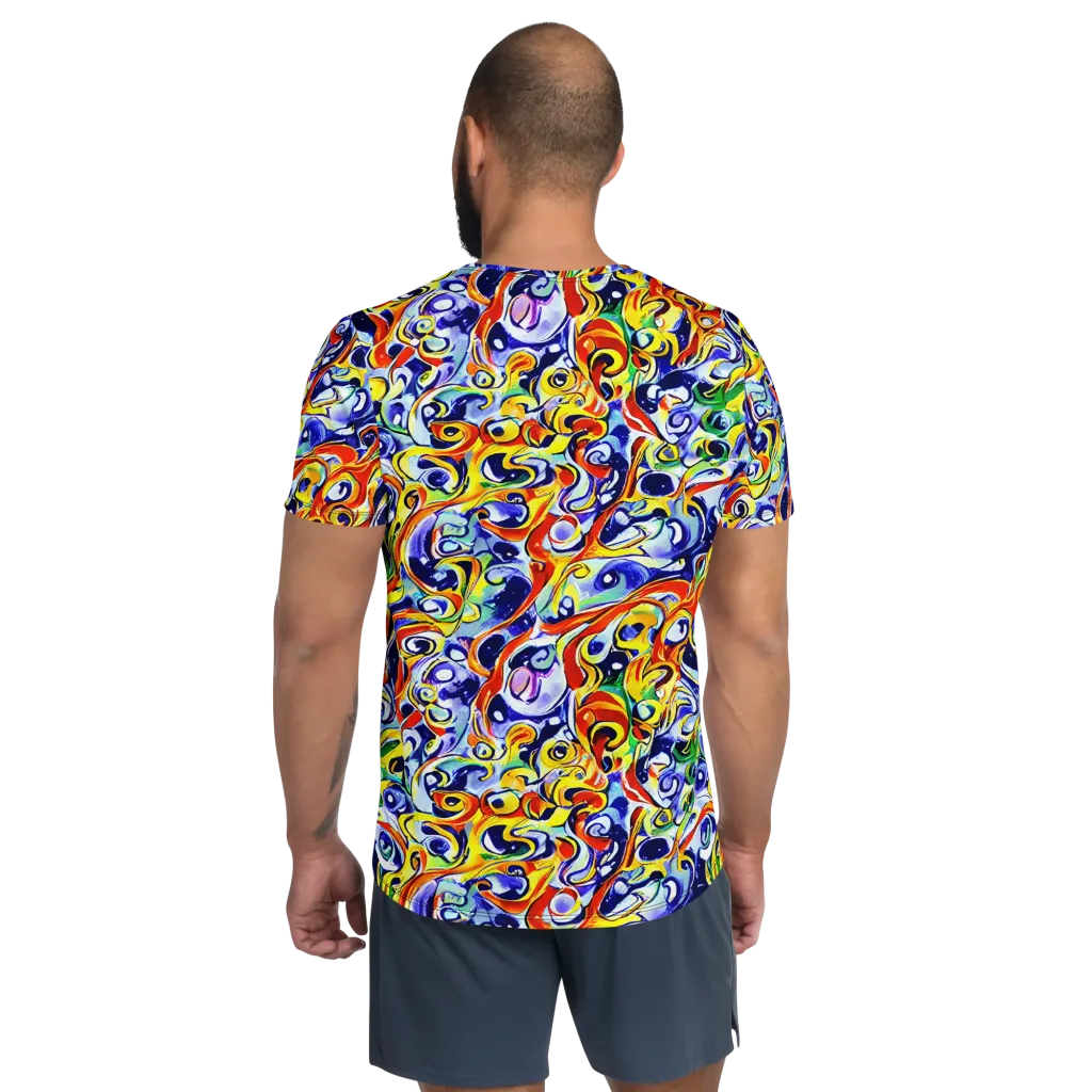 Painted Comet on Men's Athletic T-Shirt — Back