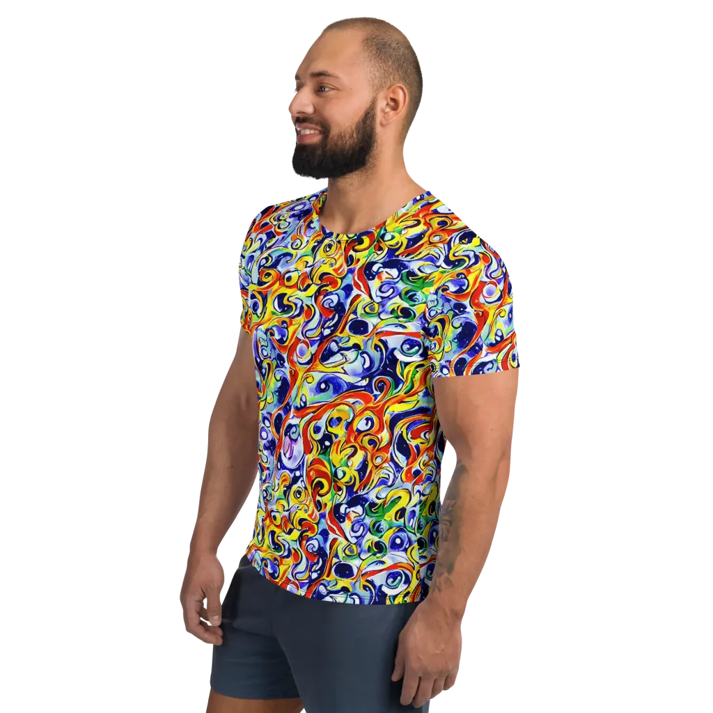 Painted Comet on Men's Athletic T-Shirt — Left