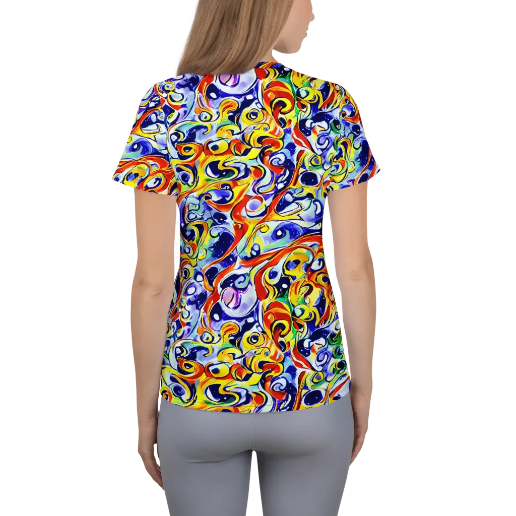 Painted Comet on Women's Athletic T-Shirt — Back