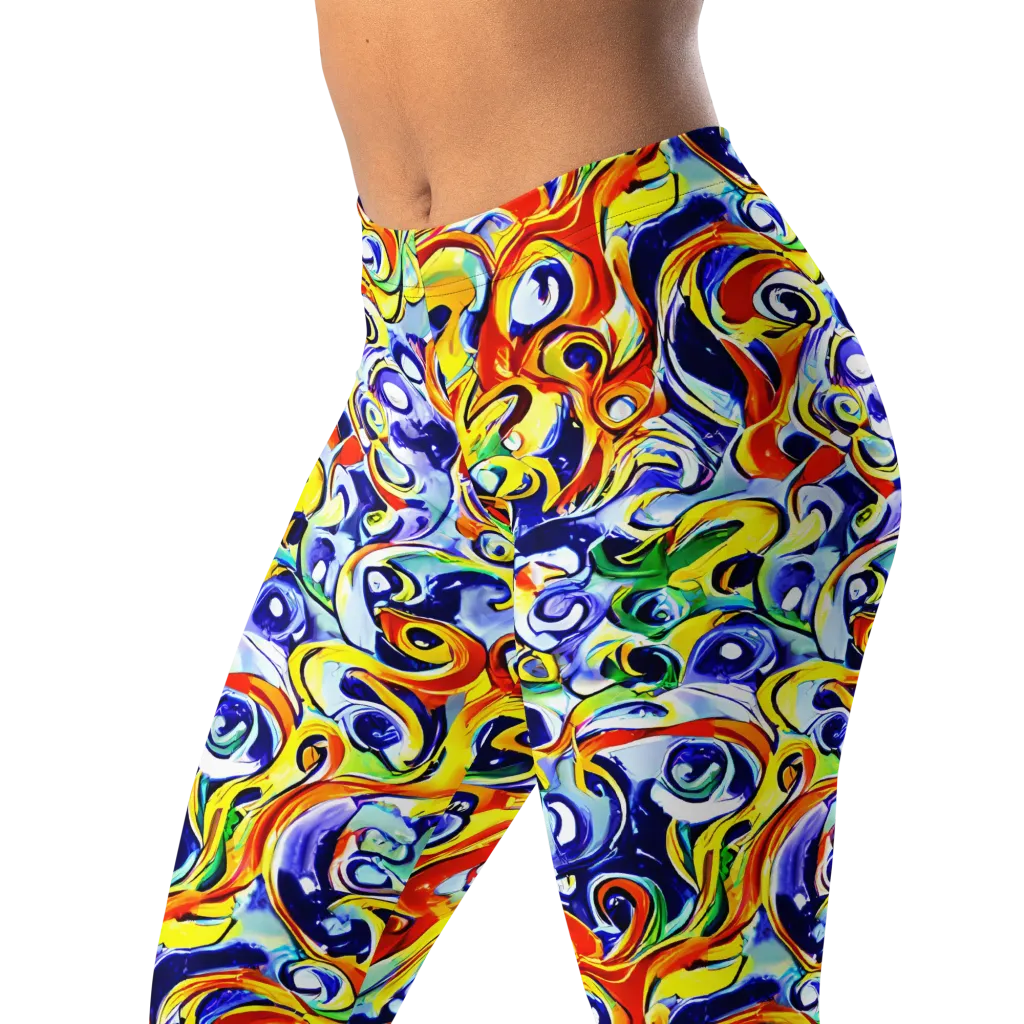 Painted Comet on Leggings — Left Front