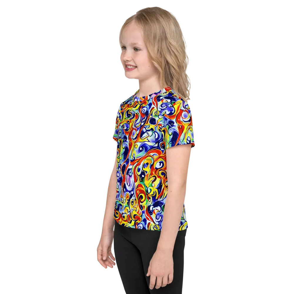 Painted Comet on Kids Crew Neck T-Shirt — Left