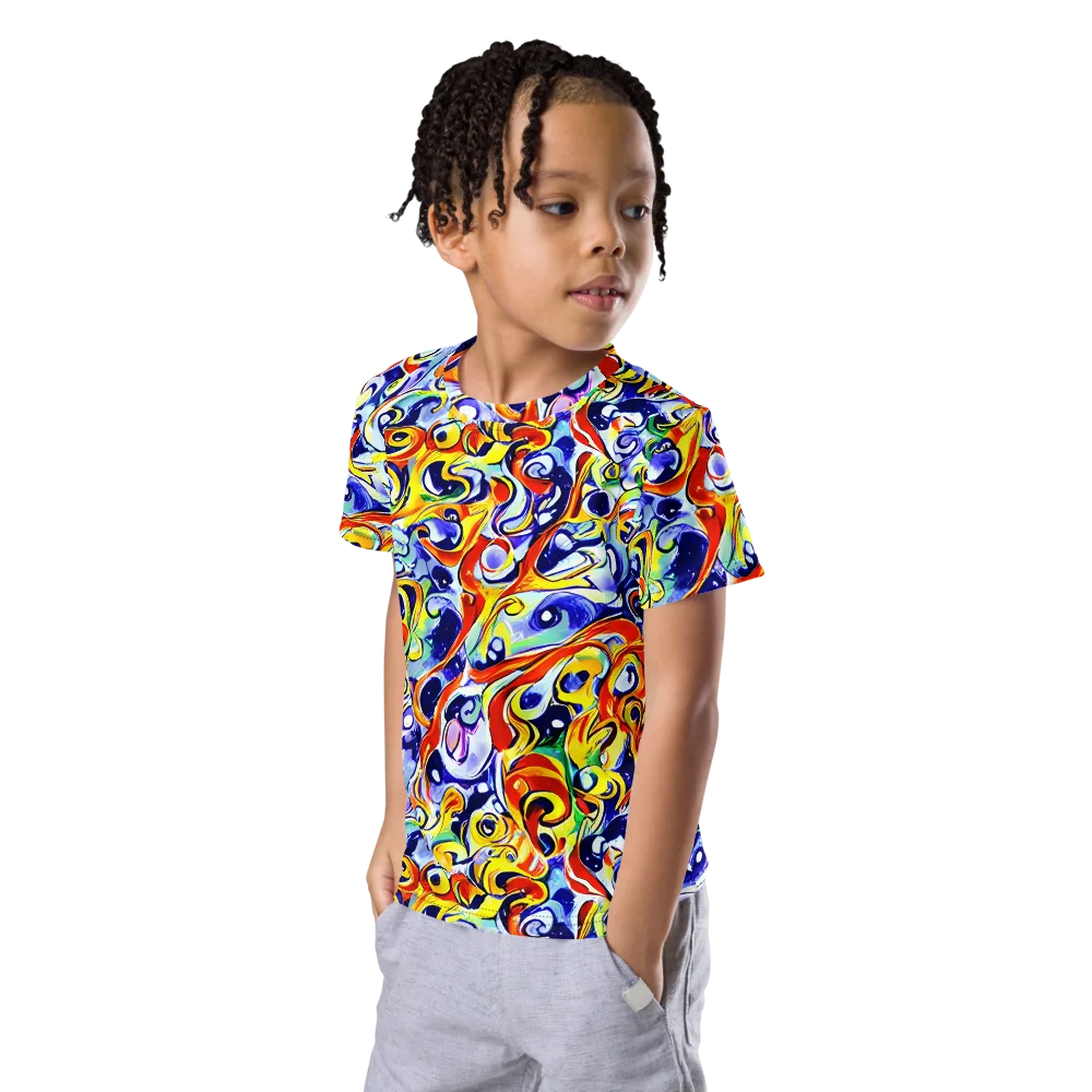 Painted Comet on Kids Crew Neck T-Shirt — Left Front