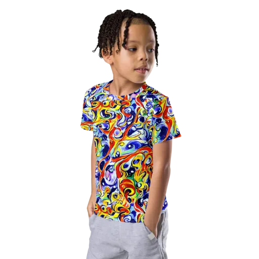 Painted Comet on a Kids Crew Neck T-Shirt