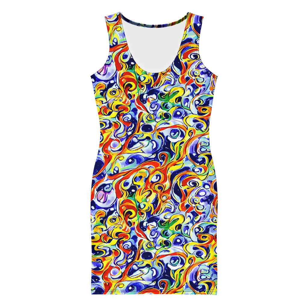 Painted Comet on Bodycon Dress — Front