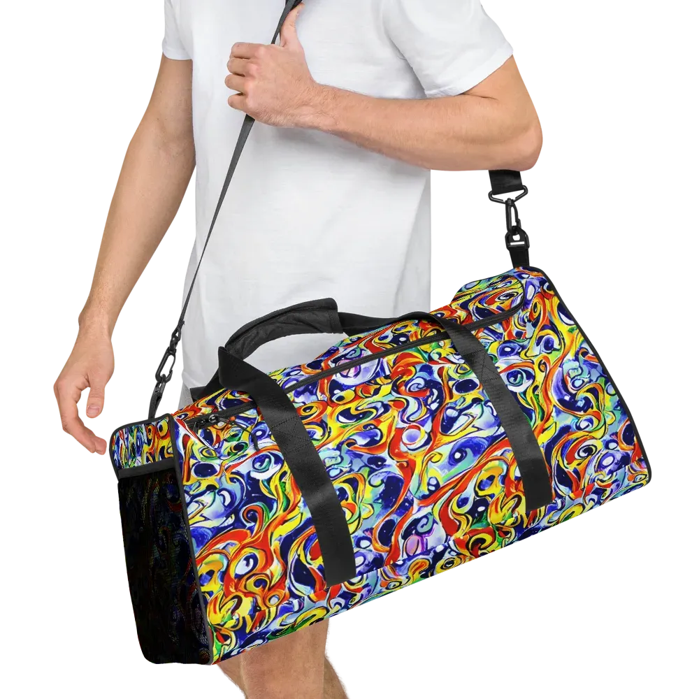 Painted Comet on Duffle Bag — Right Front