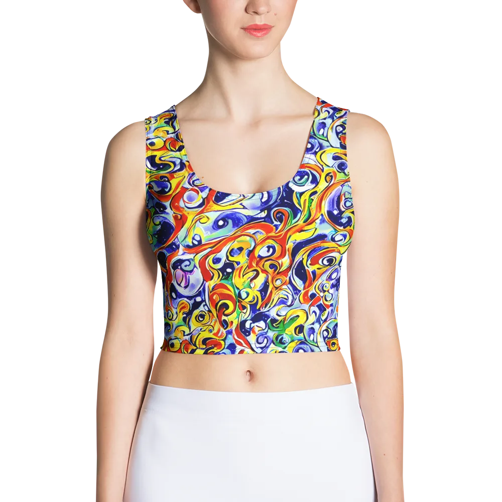 Painted Comet on Crop Top — Front