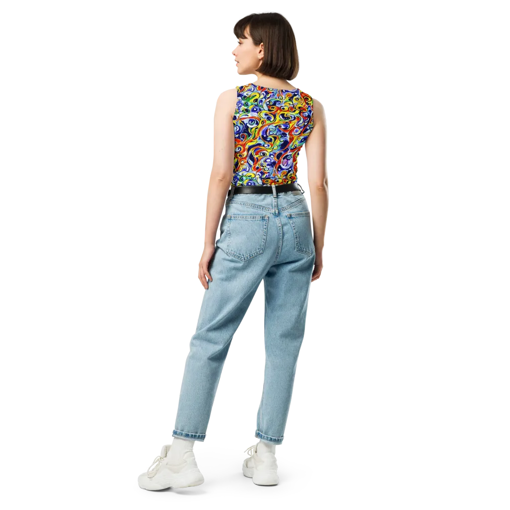 Painted Comet on Crop Top — Back