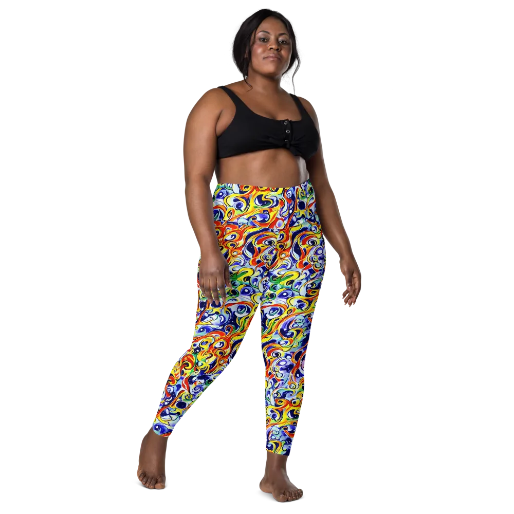 Painted Comet on Leggings with Pockets — Front