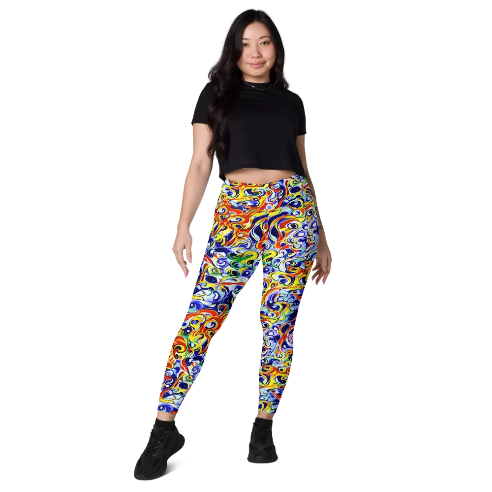 Painted Comet on Leggings with Pockets — Front