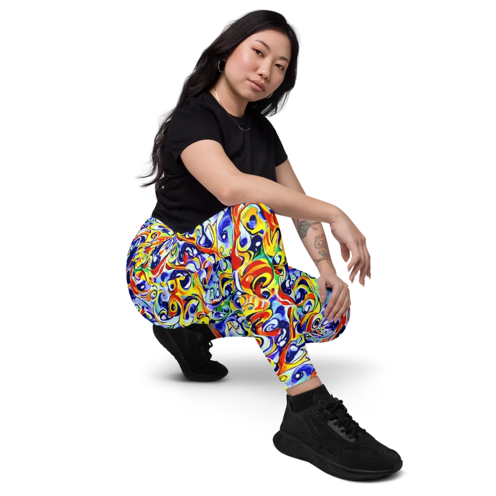 Painted Comet on Leggings with Pockets — Right Front