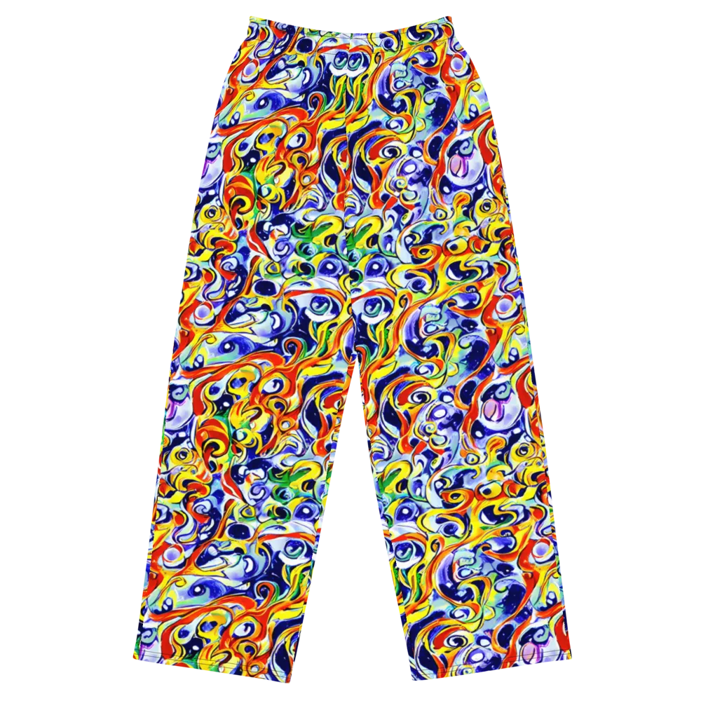 Painted Comet on Wide-Leg Pants — Front