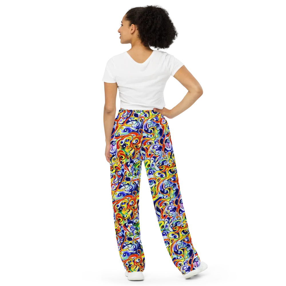 Painted Comet on Wide-Leg Pants — Back