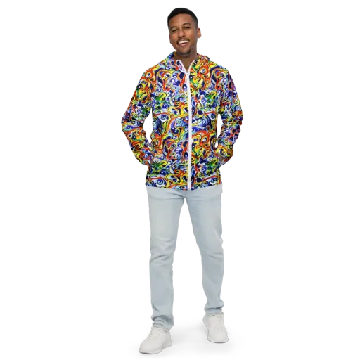 Painted Comet on a Men's Windbreaker