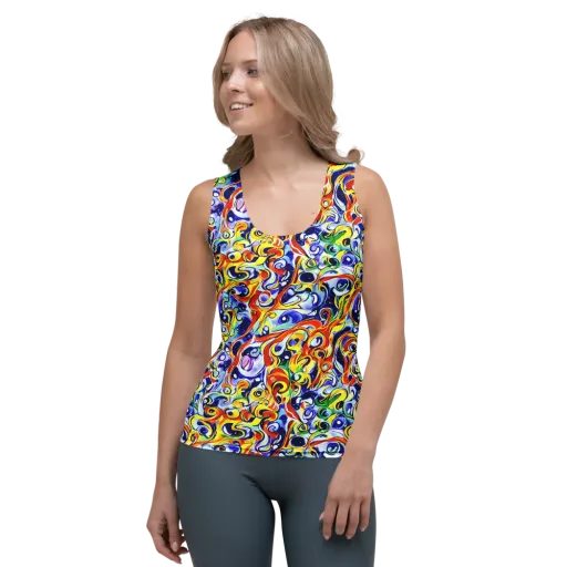 Painted Comet on a Women's Tank Top