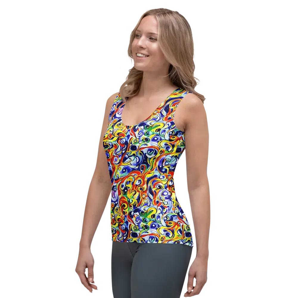 Painted Comet on Women's Tank Top — Left Front