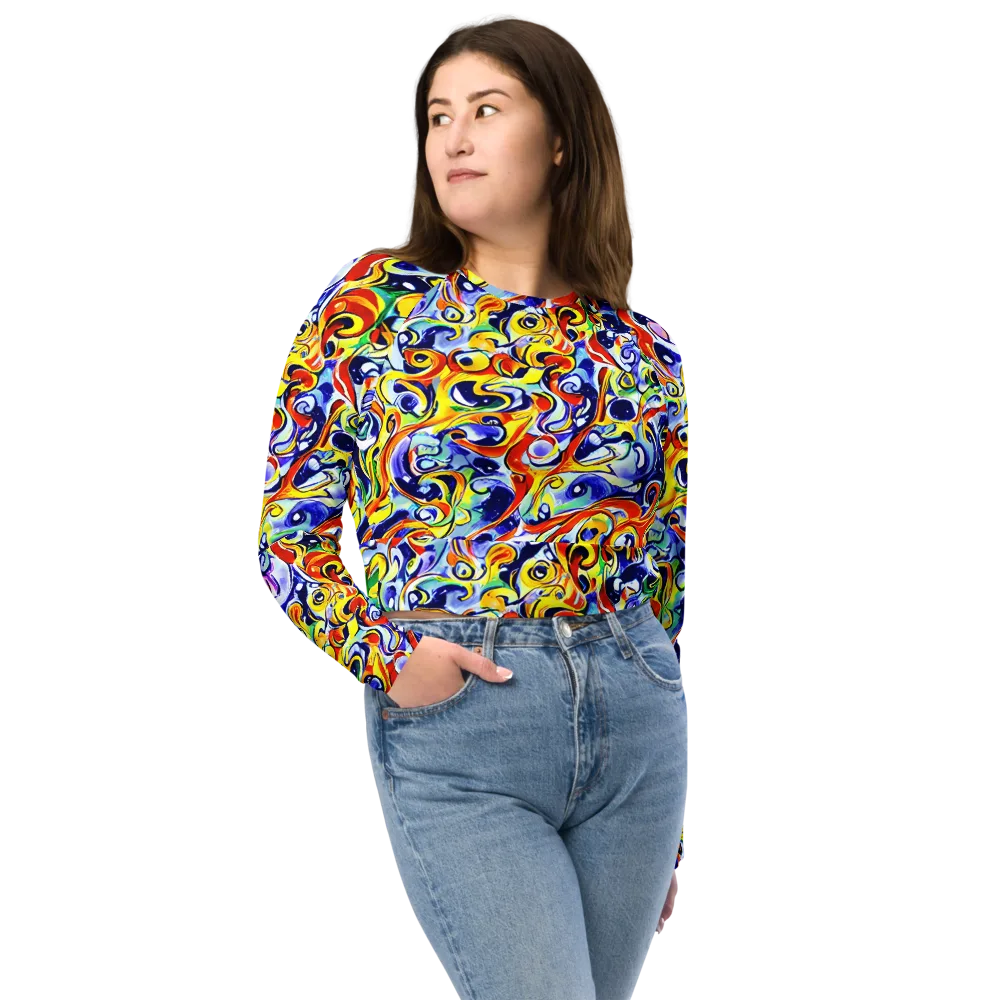 Painted Comet on Long Sleeve Crop Top — Front