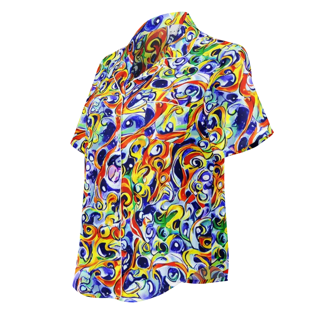 Painted Comet on Women's Short Sleeve Pajama Top — Left Front