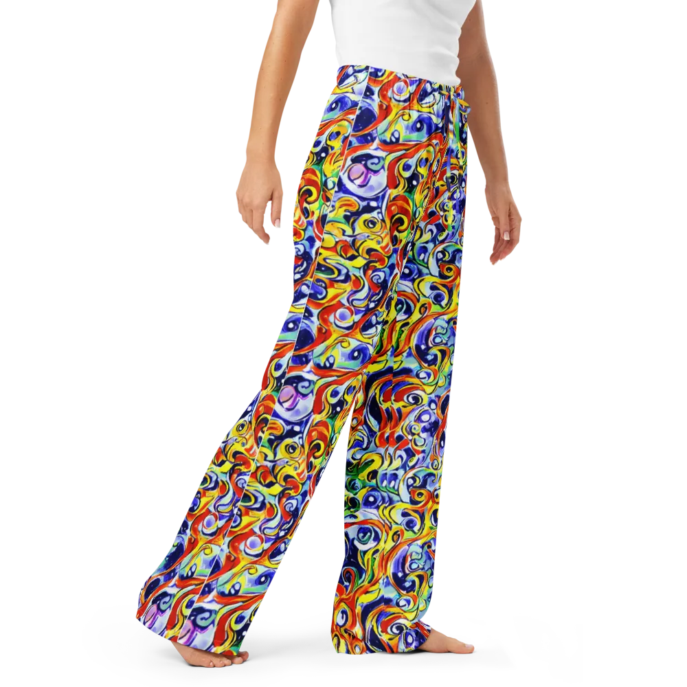 Painted Comet on Women's Pajama Pants — Right Front