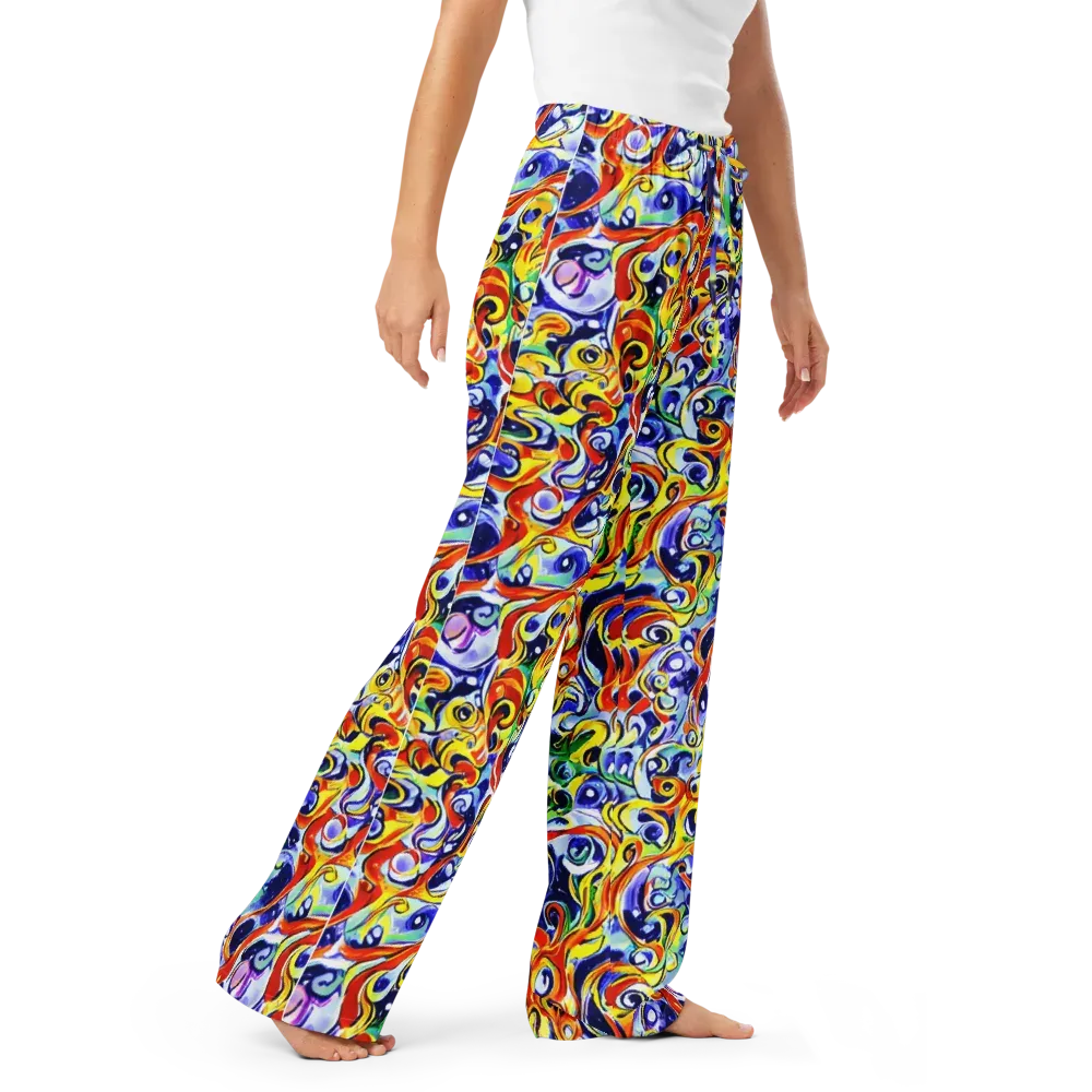 Painted Comet on Women's Pajama Pants — Right Front