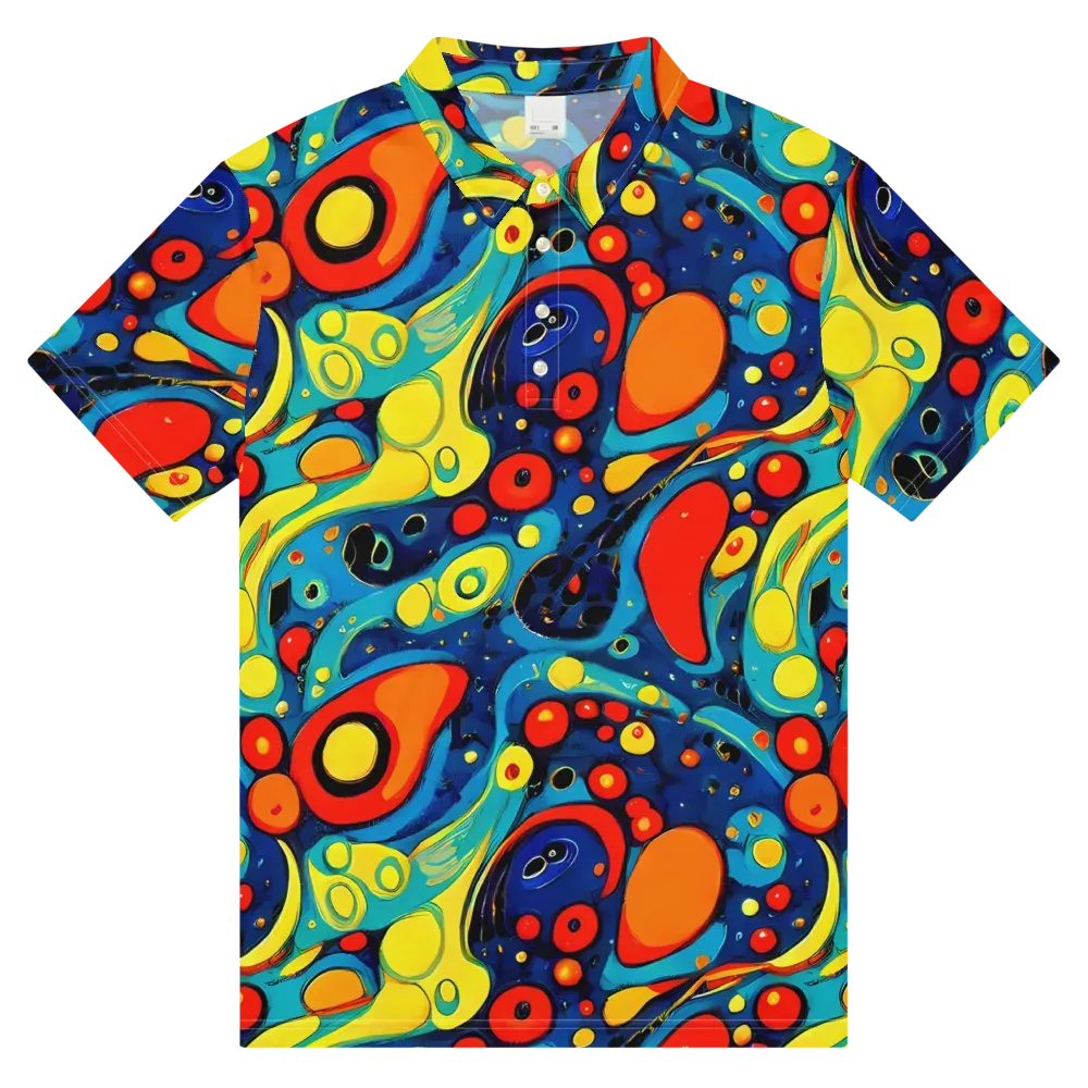 Vivid Amoeba on Men's Slim Fit Polo Shirt — Front