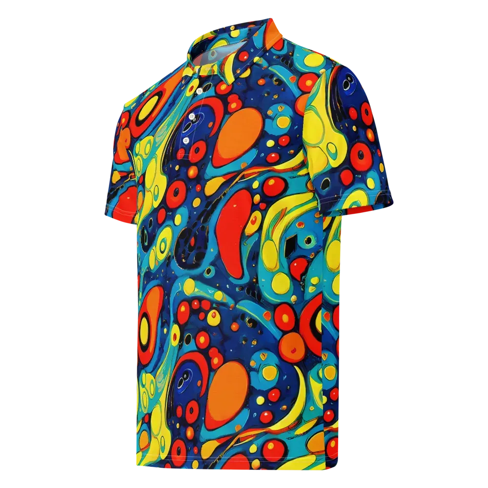 Vivid Amoeba on Men's Slim Fit Polo Shirt — Left Front