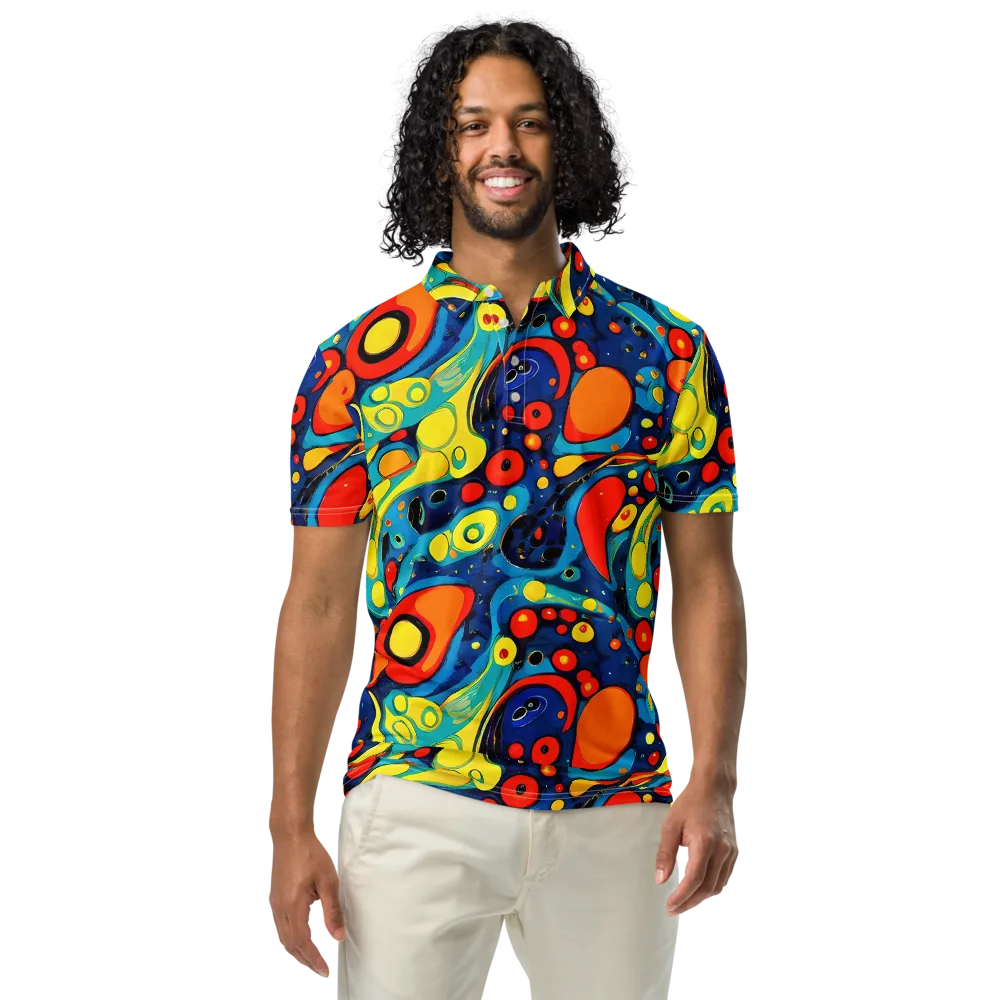 Vivid Amoeba on Men's Slim Fit Polo Shirt — Front