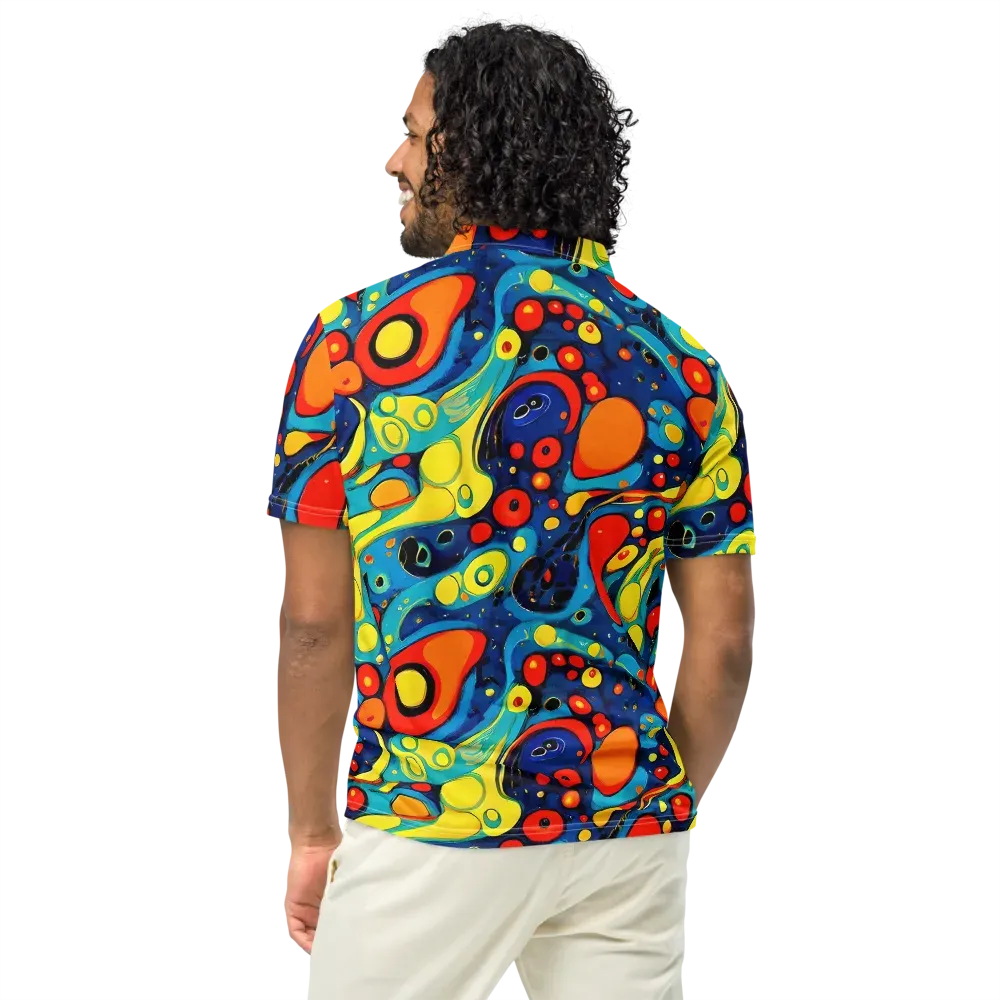 Vivid Amoeba on Men's Slim Fit Polo Shirt — Back