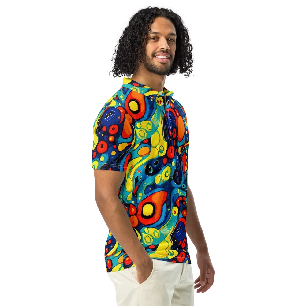Vivid Amoeba on Men's Slim Fit Polo Shirt — Right Front