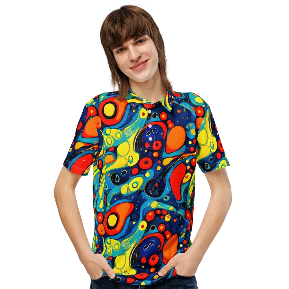 Vivid Amoeba on Men's Slim Fit Polo Shirt — Front