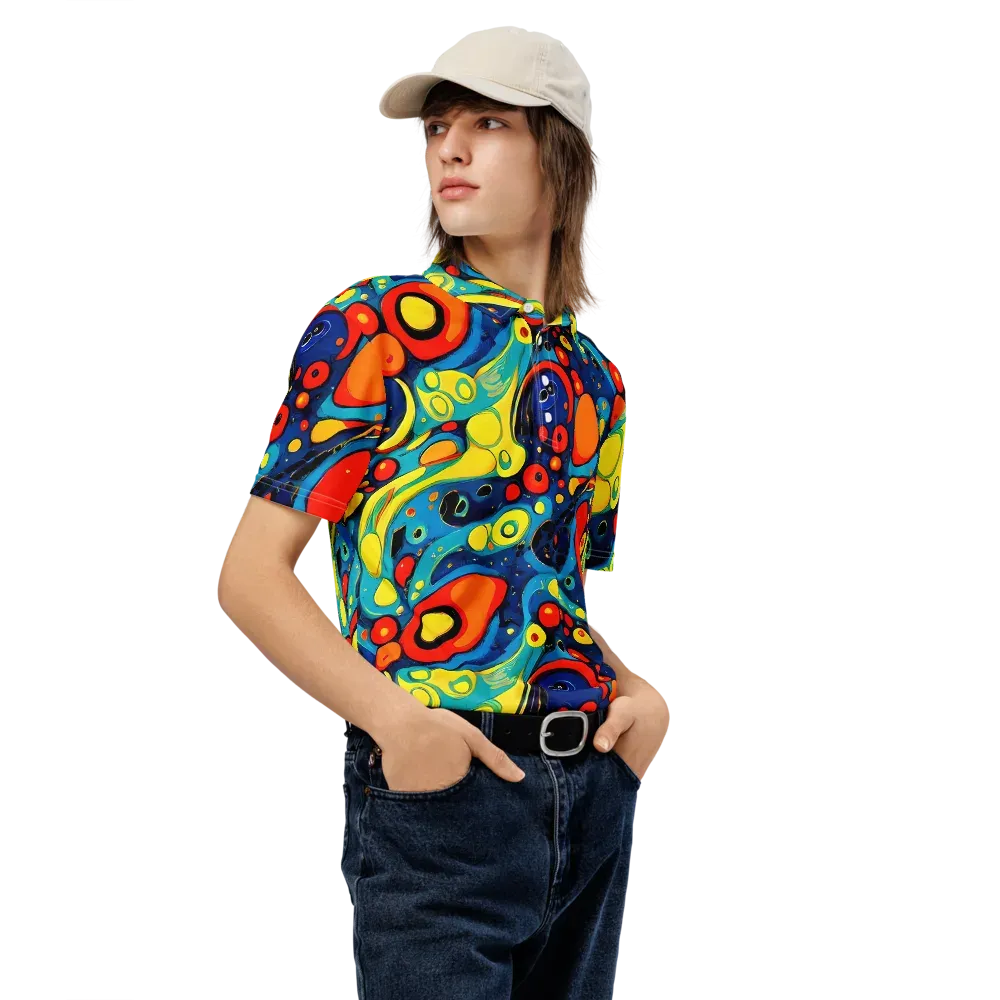 Vivid Amoeba on Men's Slim Fit Polo Shirt — Right Front