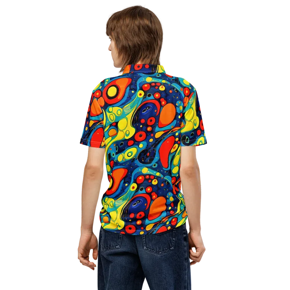 Vivid Amoeba on Men's Slim Fit Polo Shirt — Back