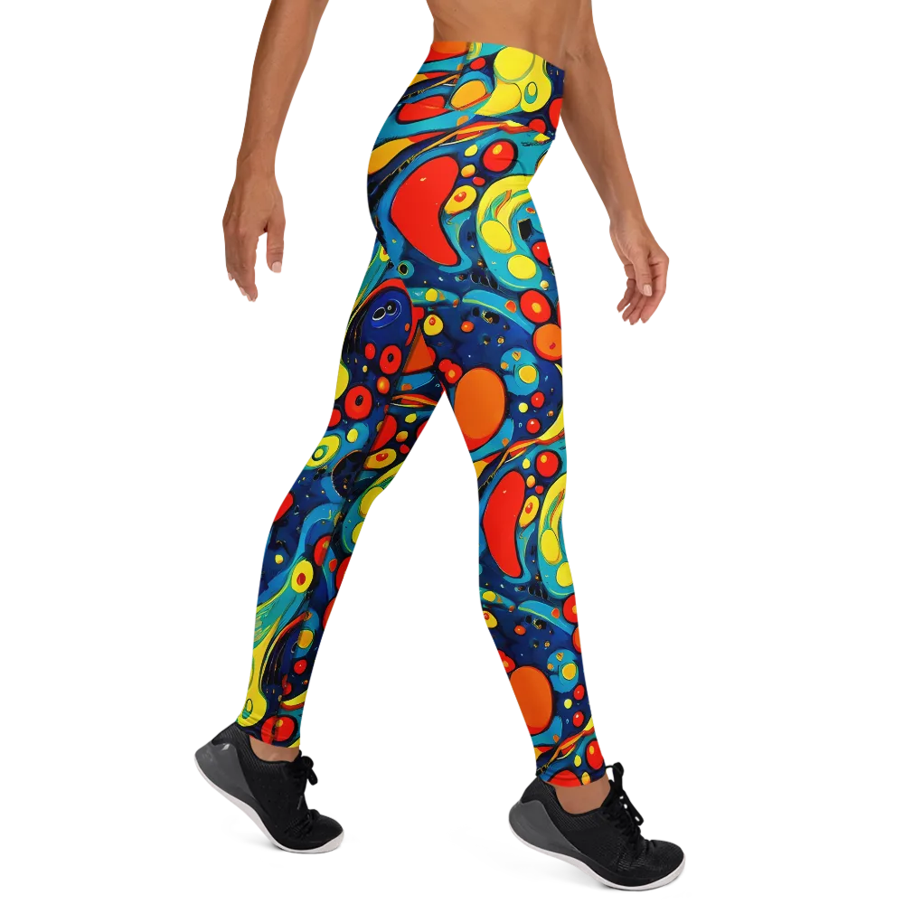 Vivid Amoeba on Yoga Leggings — Right