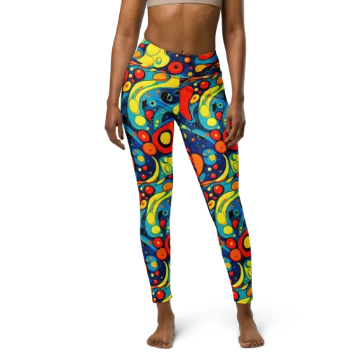 Vivid Amoeba on a Yoga Leggings
