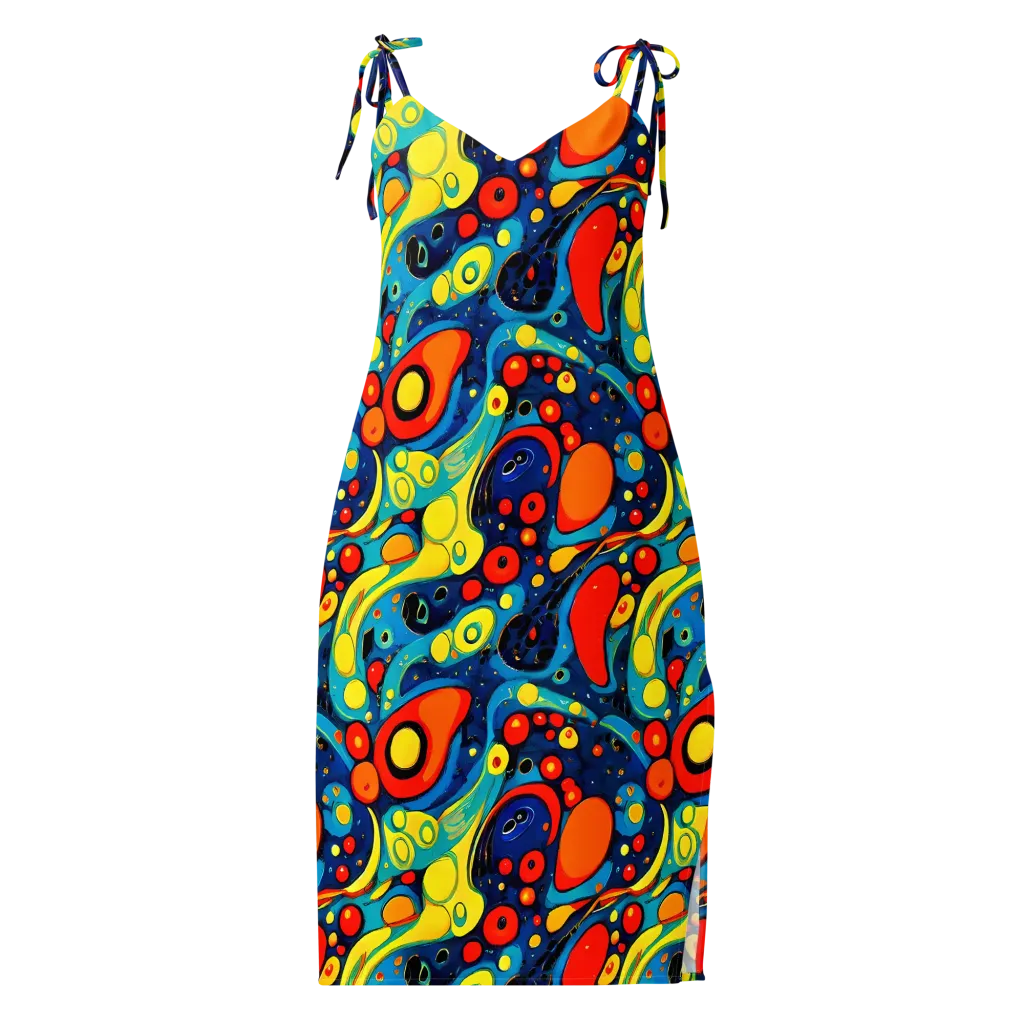 Vivid Amoeba on Slip Dress — Front