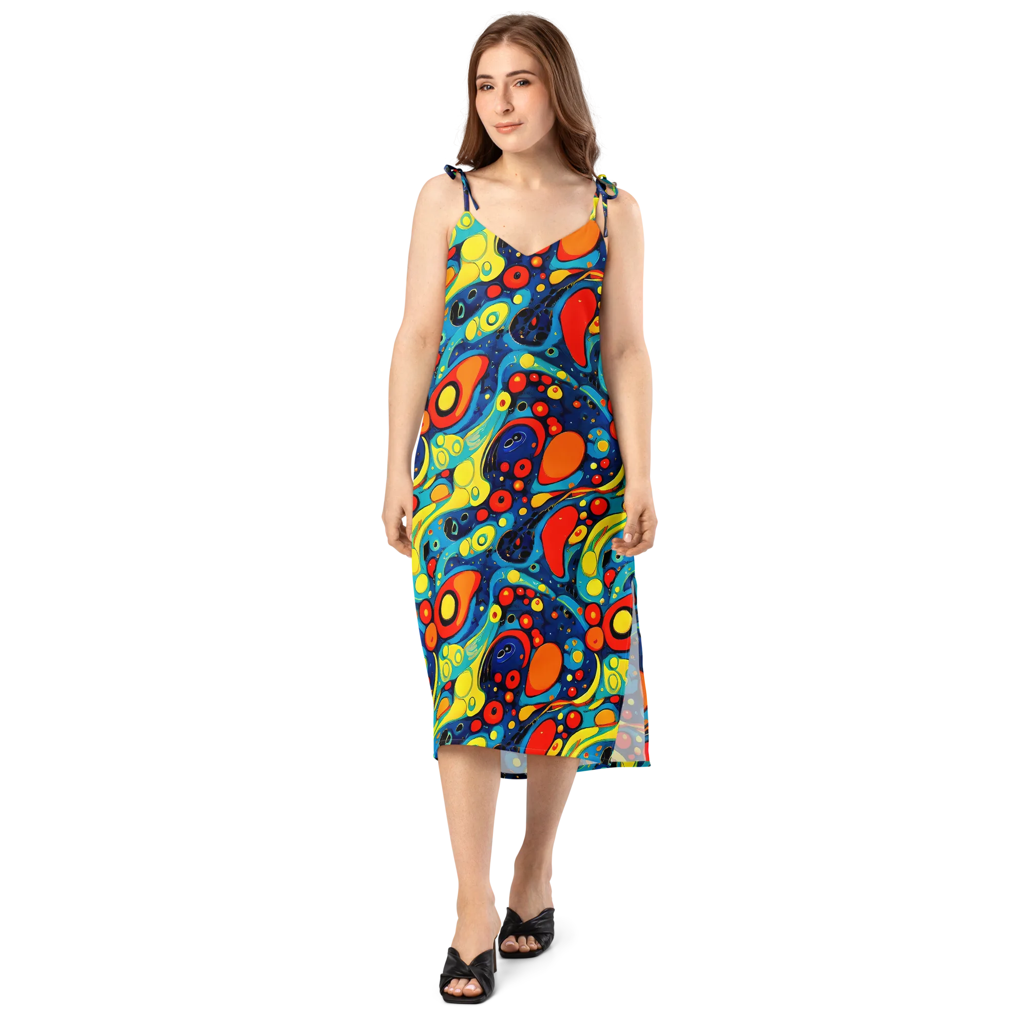 Vivid Amoeba on Slip Dress — Front