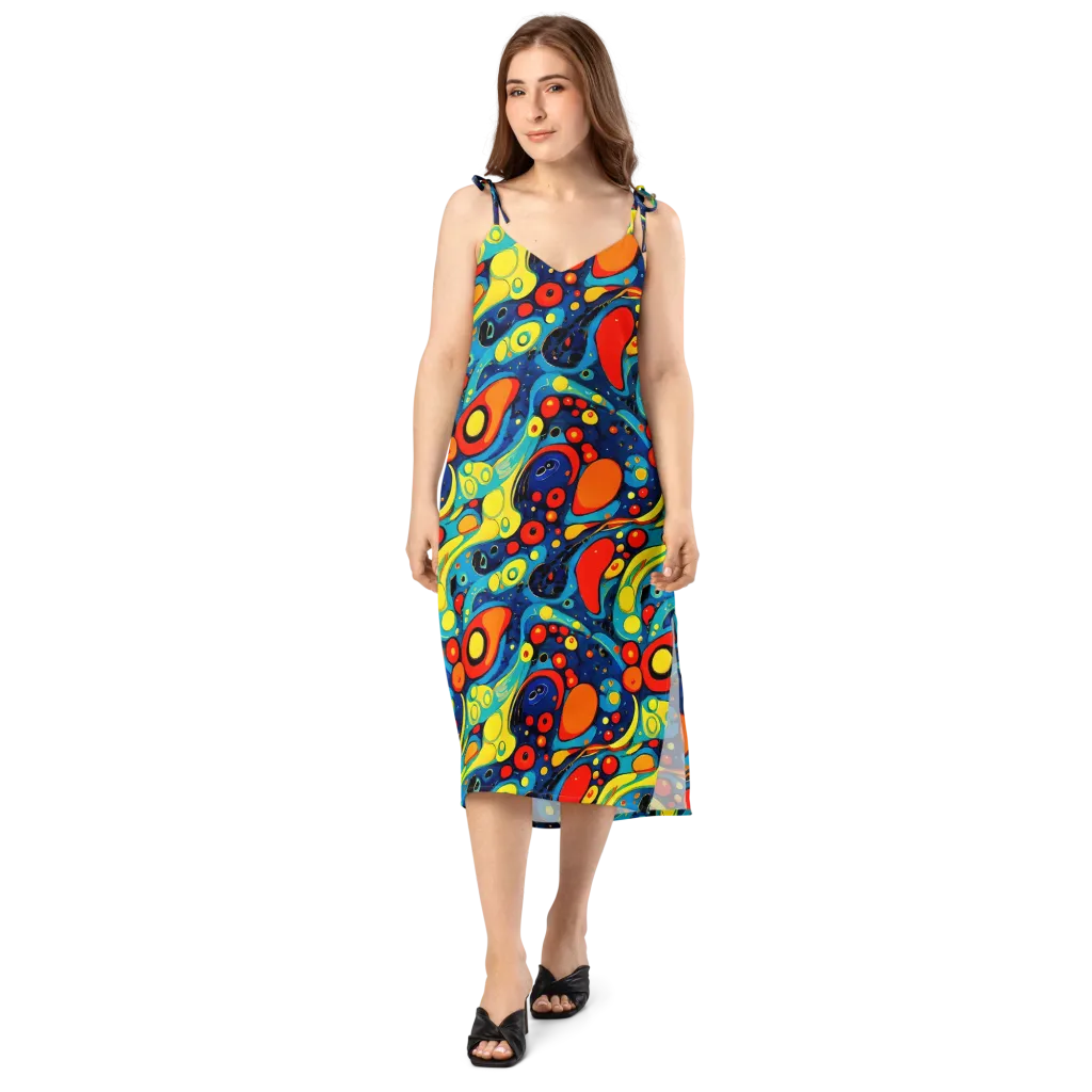 Vivid Amoeba on Slip Dress — Front