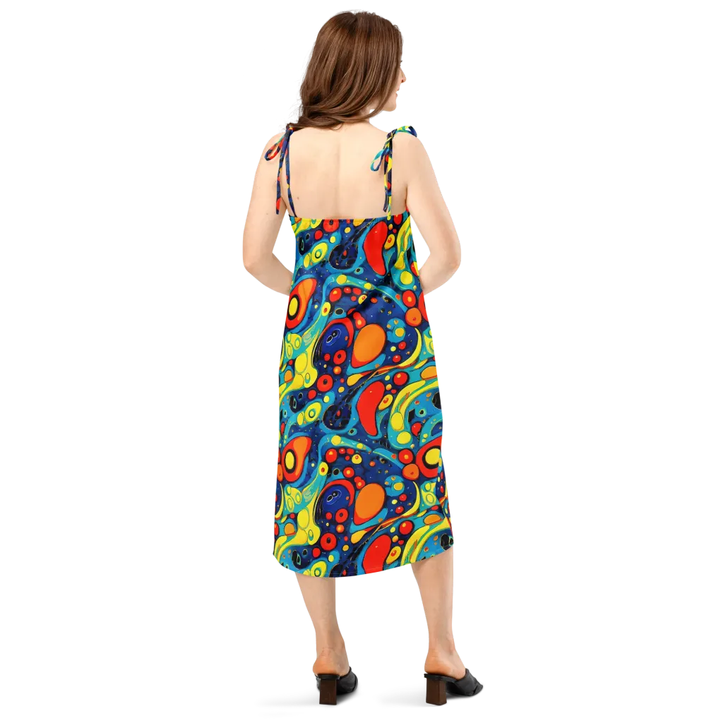 Vivid Amoeba on Slip Dress — Back