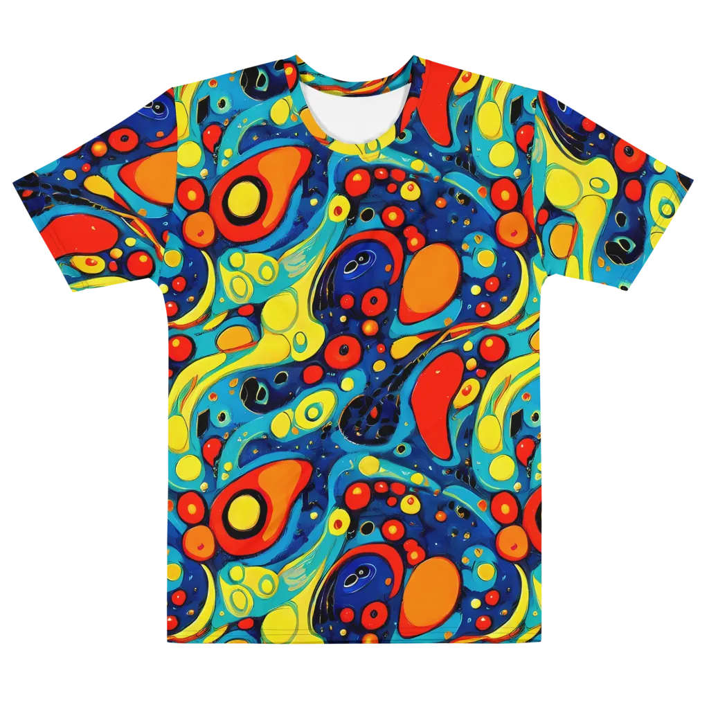 Vivid Amoeba on Men's Cotton Crew Neck T-Shirt — Front