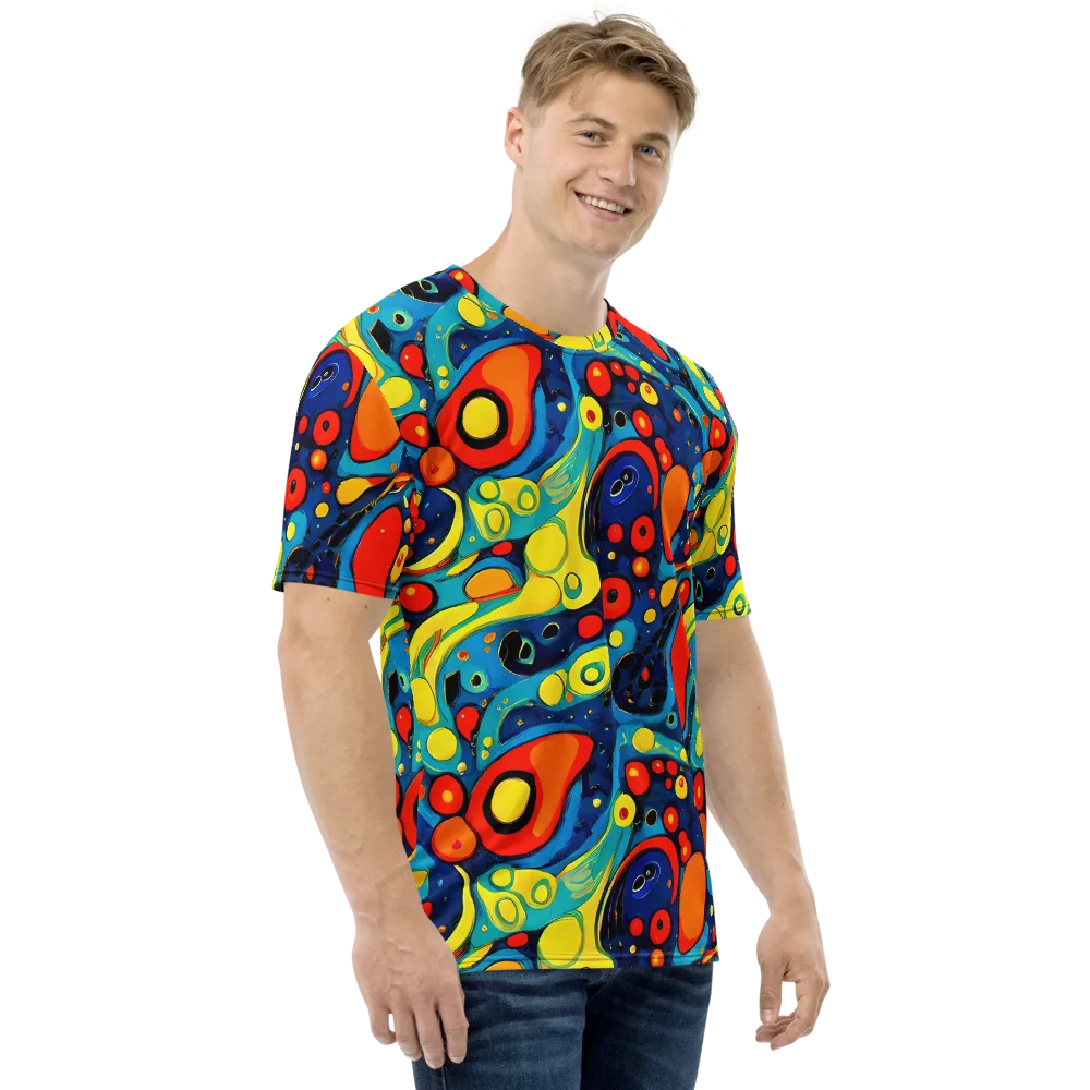 Vivid Amoeba on Men's Crew Neck T-Shirt — Right