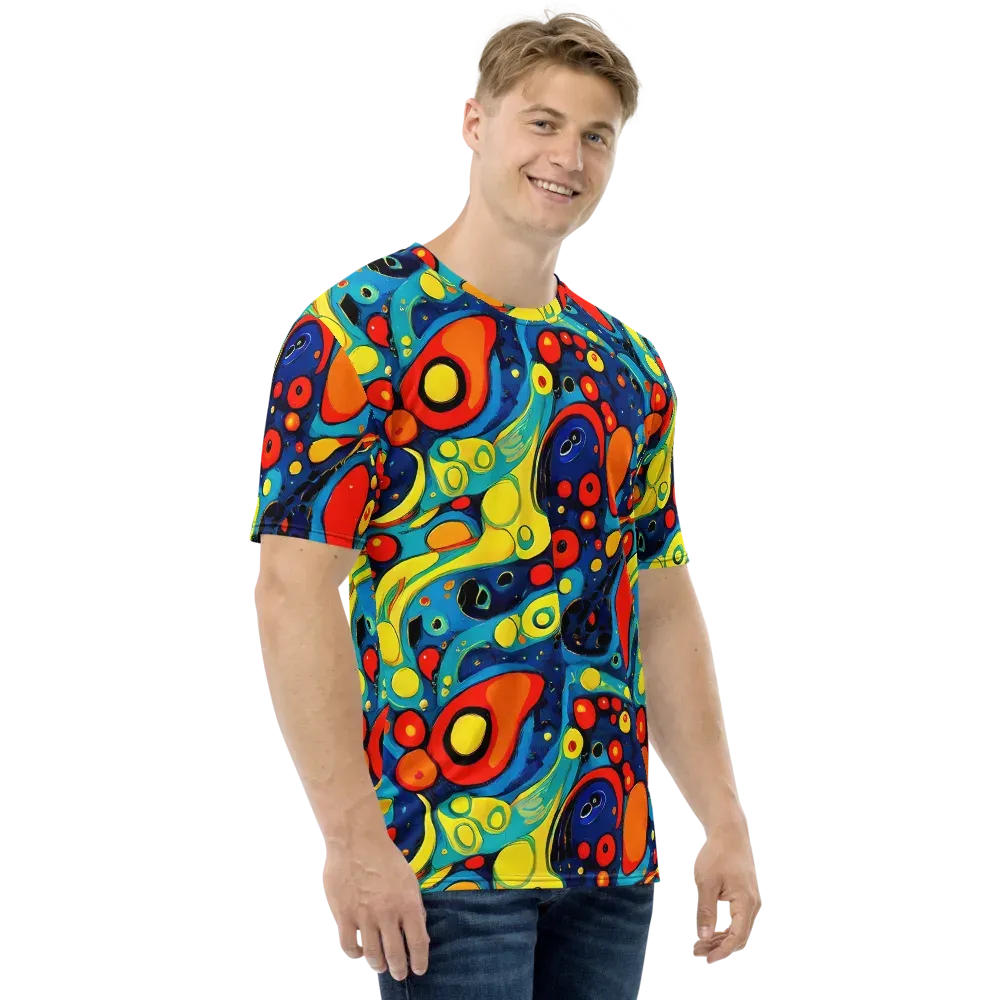 Vivid Amoeba on Men's Crew Neck T-Shirt — Right