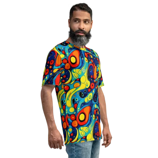 Vivid Amoeba on a Men's Crew Neck T-Shirt
