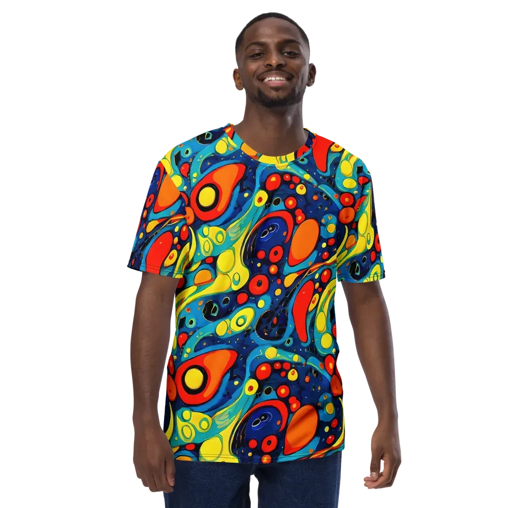 Vivid Amoeba on Men's Crew Neck T-Shirt — Front