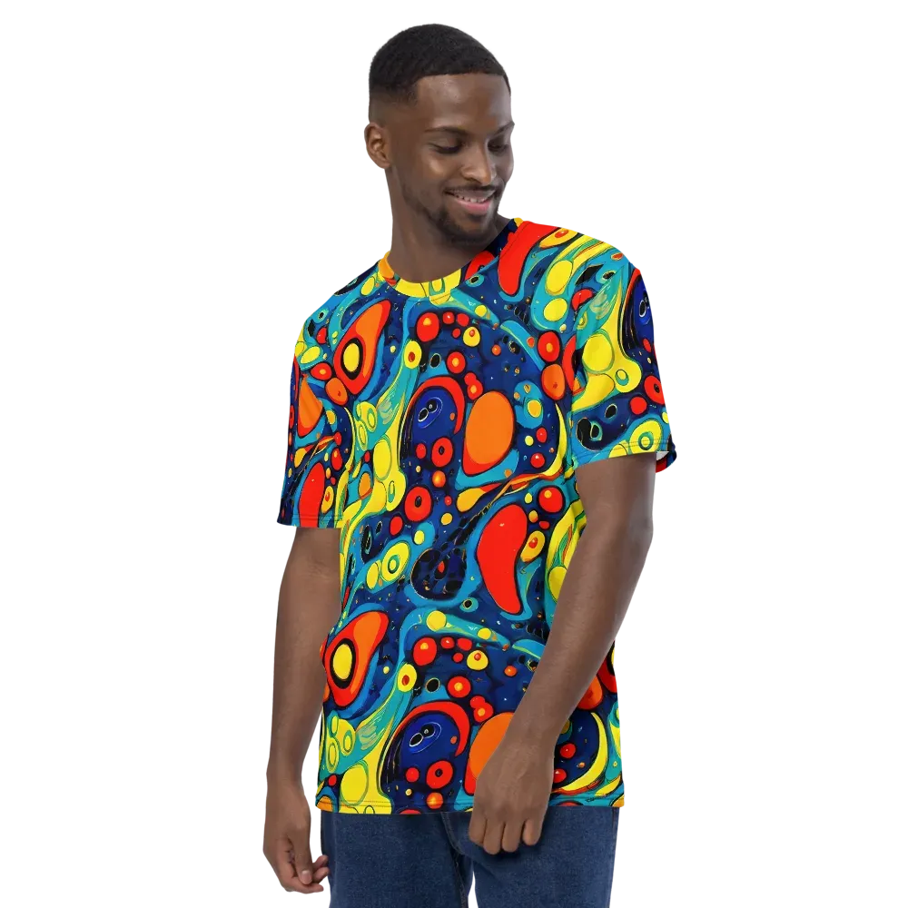 Vivid Amoeba on Men's Crew Neck T-Shirt — Left