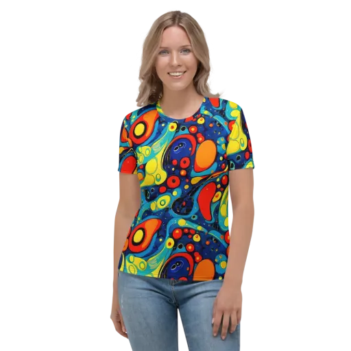 Vivid Amoeba on a Women's Crew Neck T-Shirt