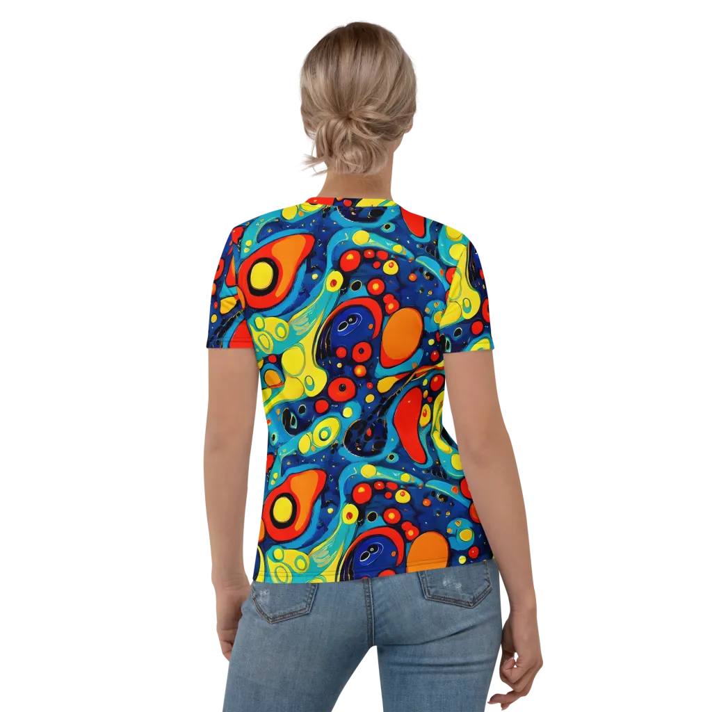 Vivid Amoeba on Women's Crew Neck T-Shirt — Back