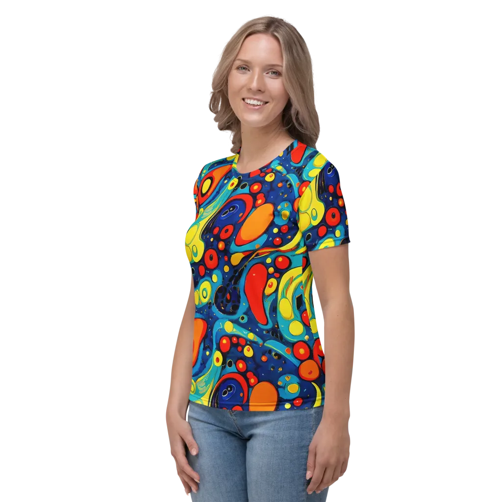 Vivid Amoeba on Women's Crew Neck T-Shirt — Left