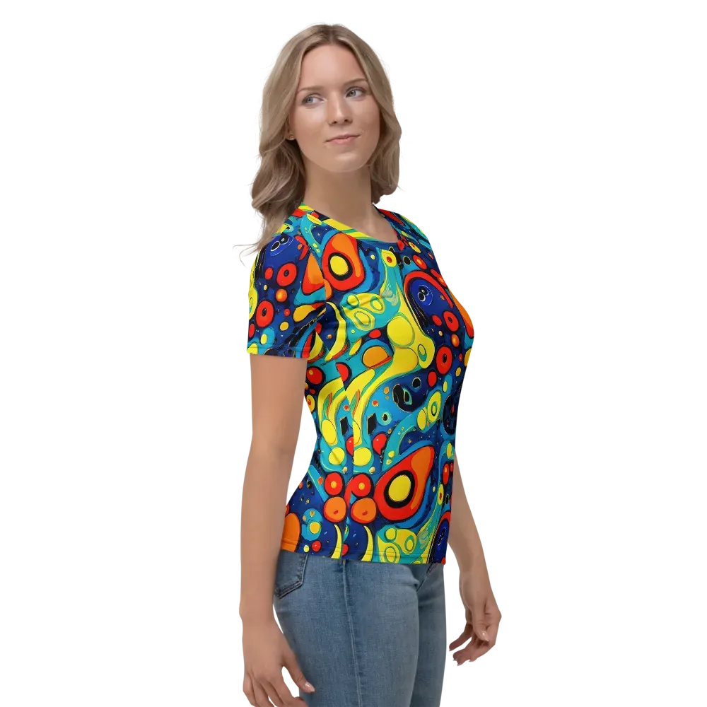 Vivid Amoeba on Women's Crew Neck T-Shirt — Right