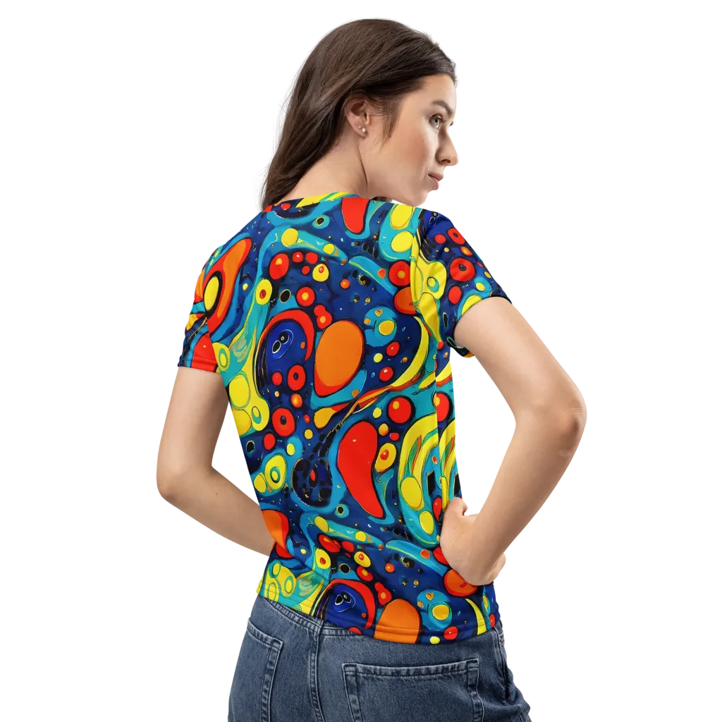 Vivid Amoeba on Women's Crew Neck T-Shirt — Back